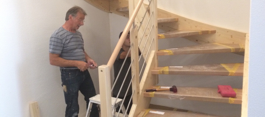 Im Haus beim Treppenbau und Innenausbau...